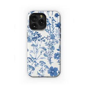 Vintage Floral Wildflower Blue Toile De Jouy Phone Case iPhone Samsung Cover Pixel 1831