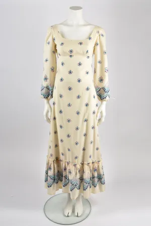 VINTAGE handmade 1970s romantic dress / XXS-XS