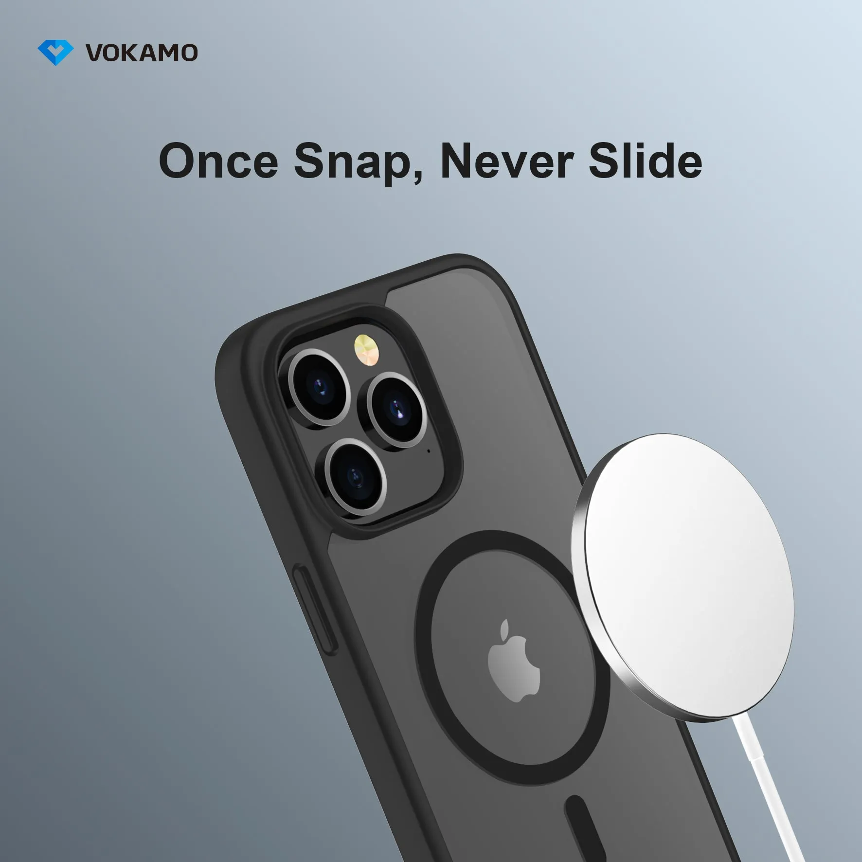 VOKAMO Matte Clear Magnetic Shockproof Case for iPhone 14 Pro Max/14 Pro/14/14 Plus Case with MagSafe