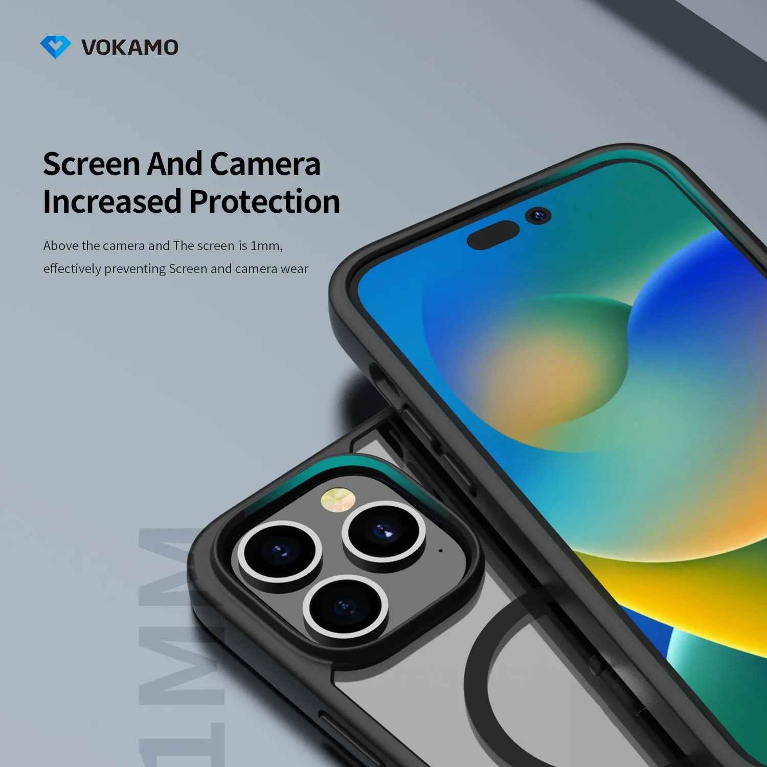 VOKAMO Matte Clear Magnetic Shockproof Case for iPhone 14 Pro Max/14 Pro/14/14 Plus Case with MagSafe