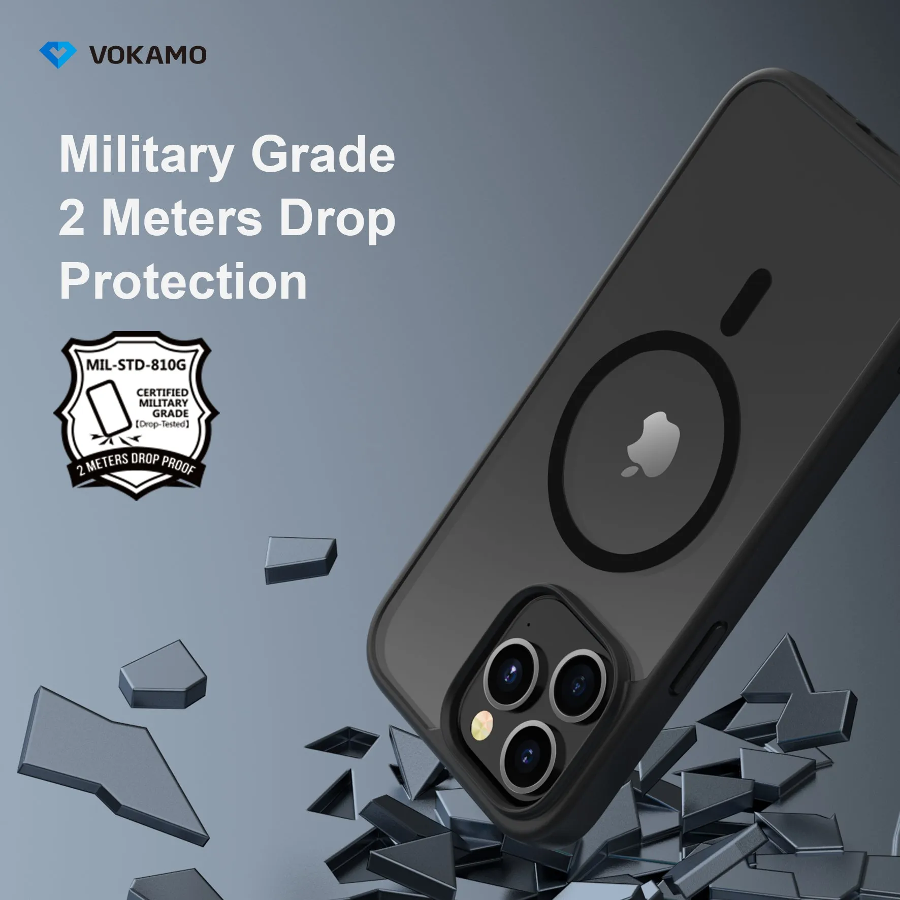 VOKAMO Matte Clear Magnetic Shockproof Case for iPhone 14 Pro Max/14 Pro/14/14 Plus Case with MagSafe