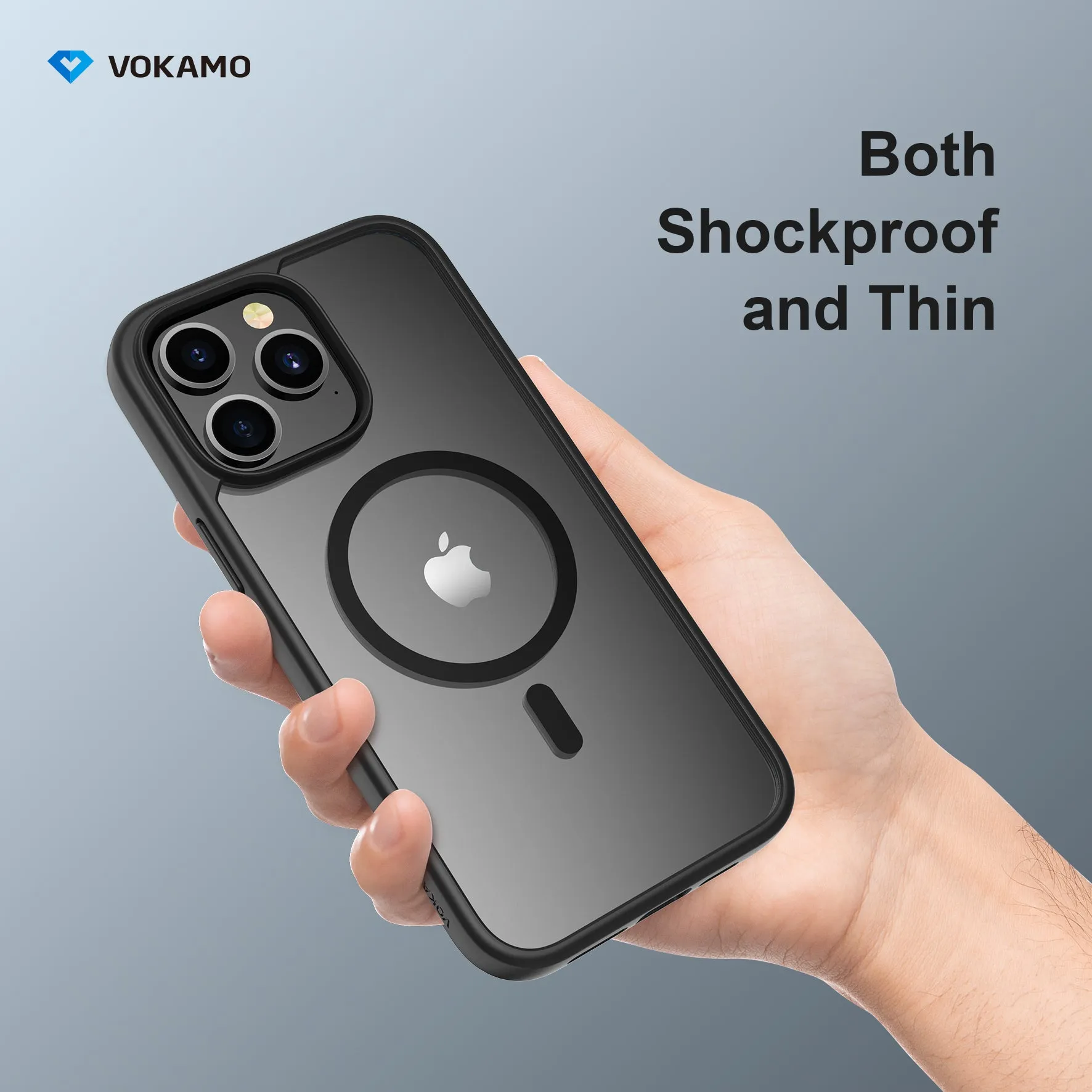 VOKAMO Matte Clear Magnetic Shockproof Case for iPhone 14 Pro Max/14 Pro/14/14 Plus Case with MagSafe