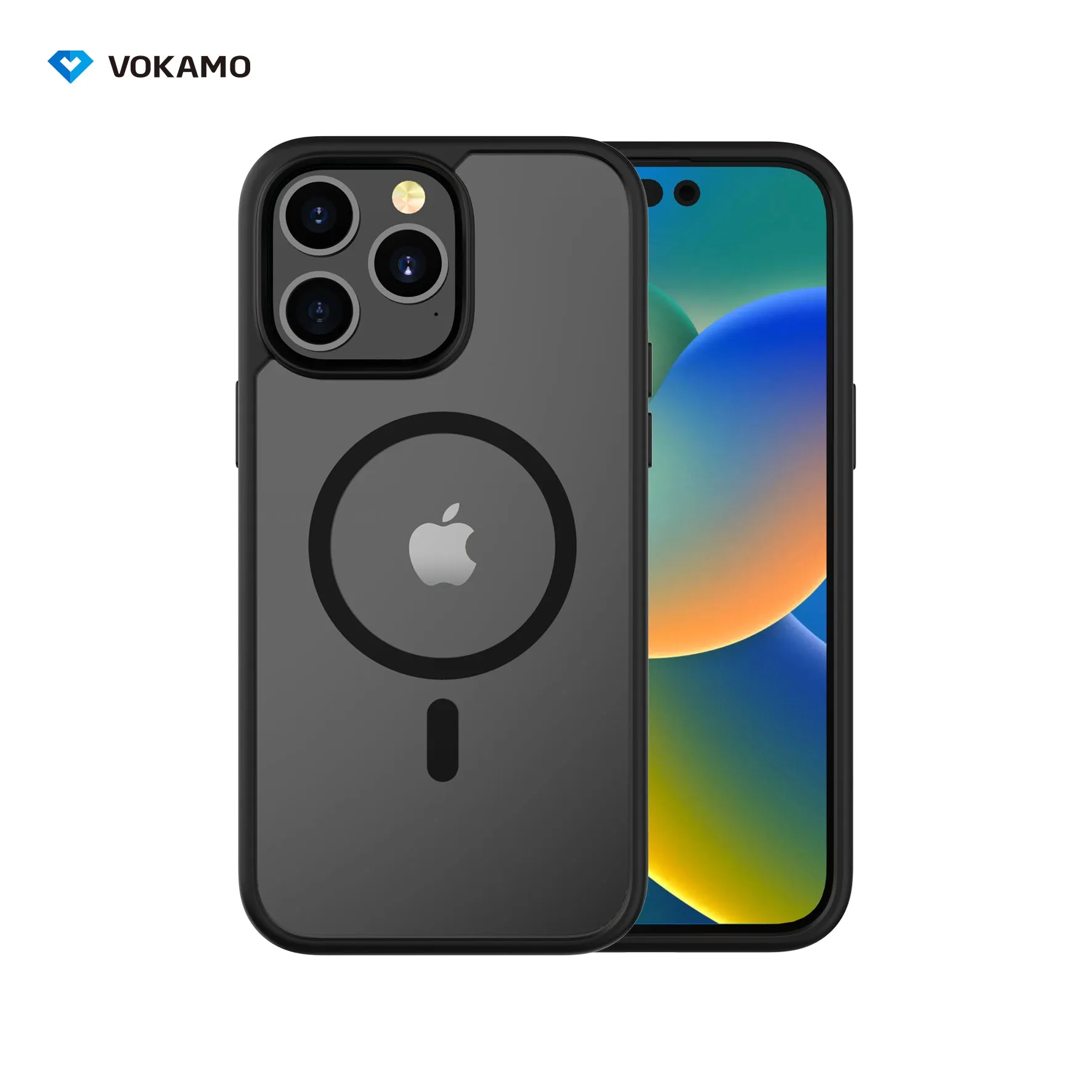 VOKAMO Matte Clear Magnetic Shockproof Case for iPhone 14 Pro Max/14 Pro/14/14 Plus Case with MagSafe