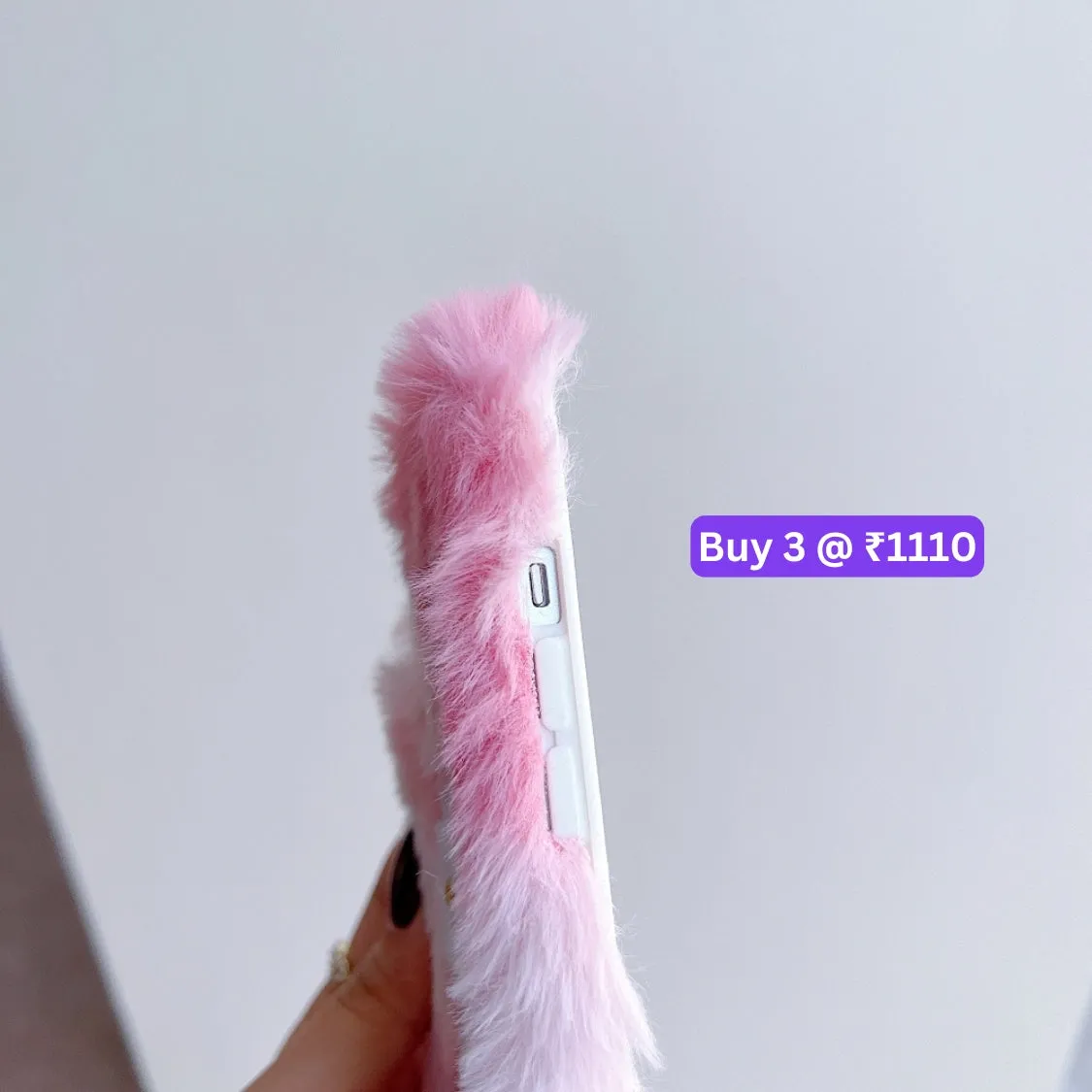 Warm Fluffy Furry Cat Embroided Camera Protection Phone Case - iPhone 15 Plus