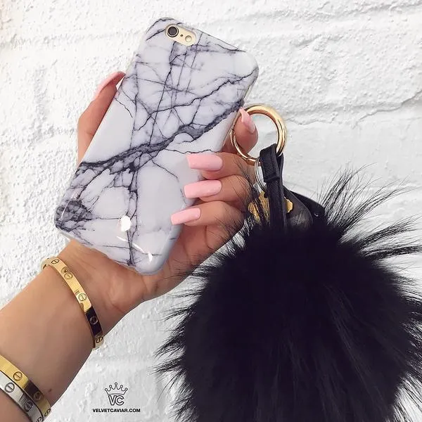 White & Gray Marble iPhone Case
