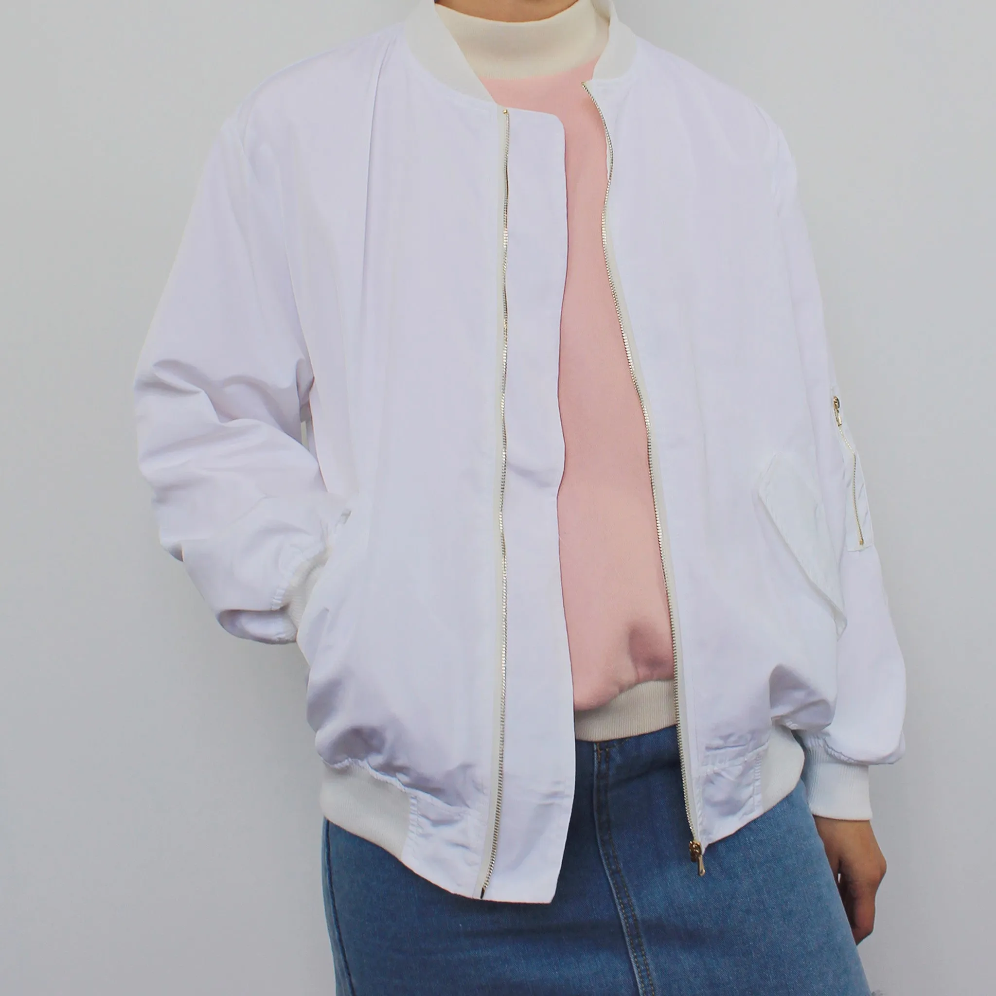WHITE KOKO BOMBER JACKET