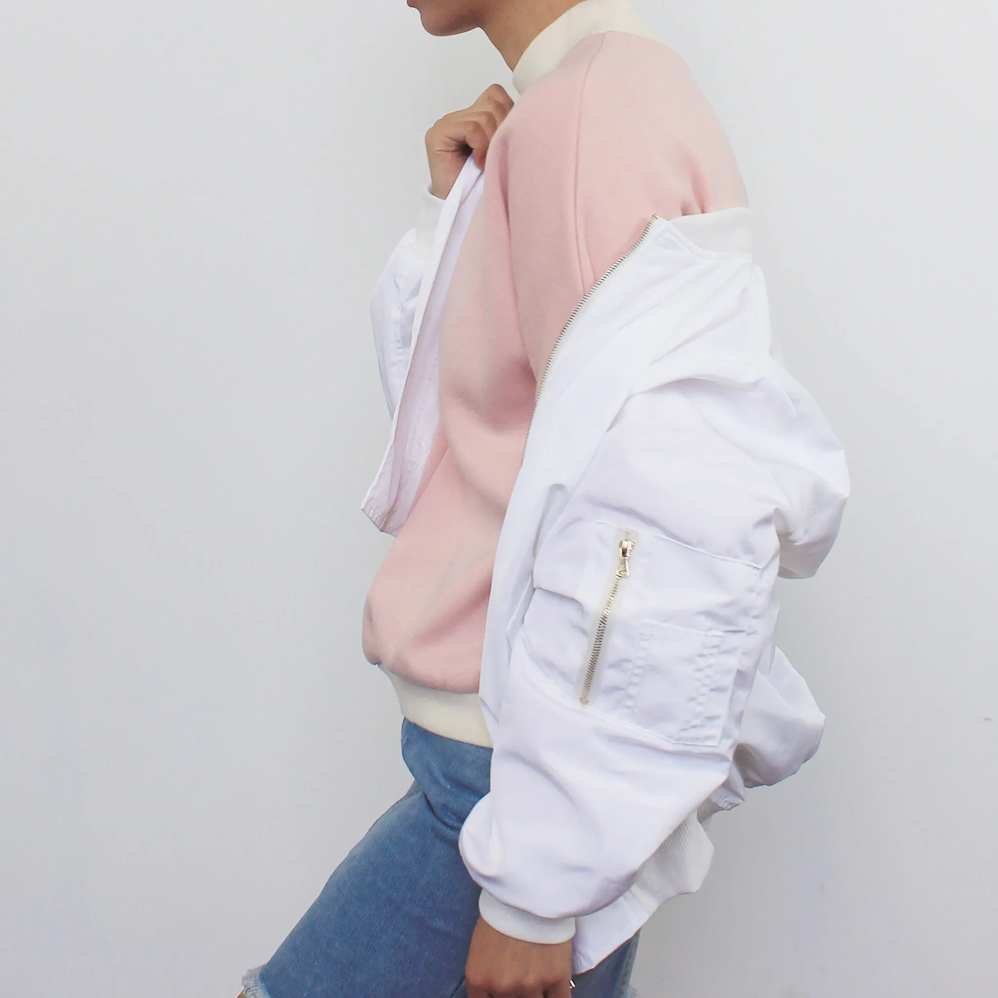 WHITE KOKO BOMBER JACKET