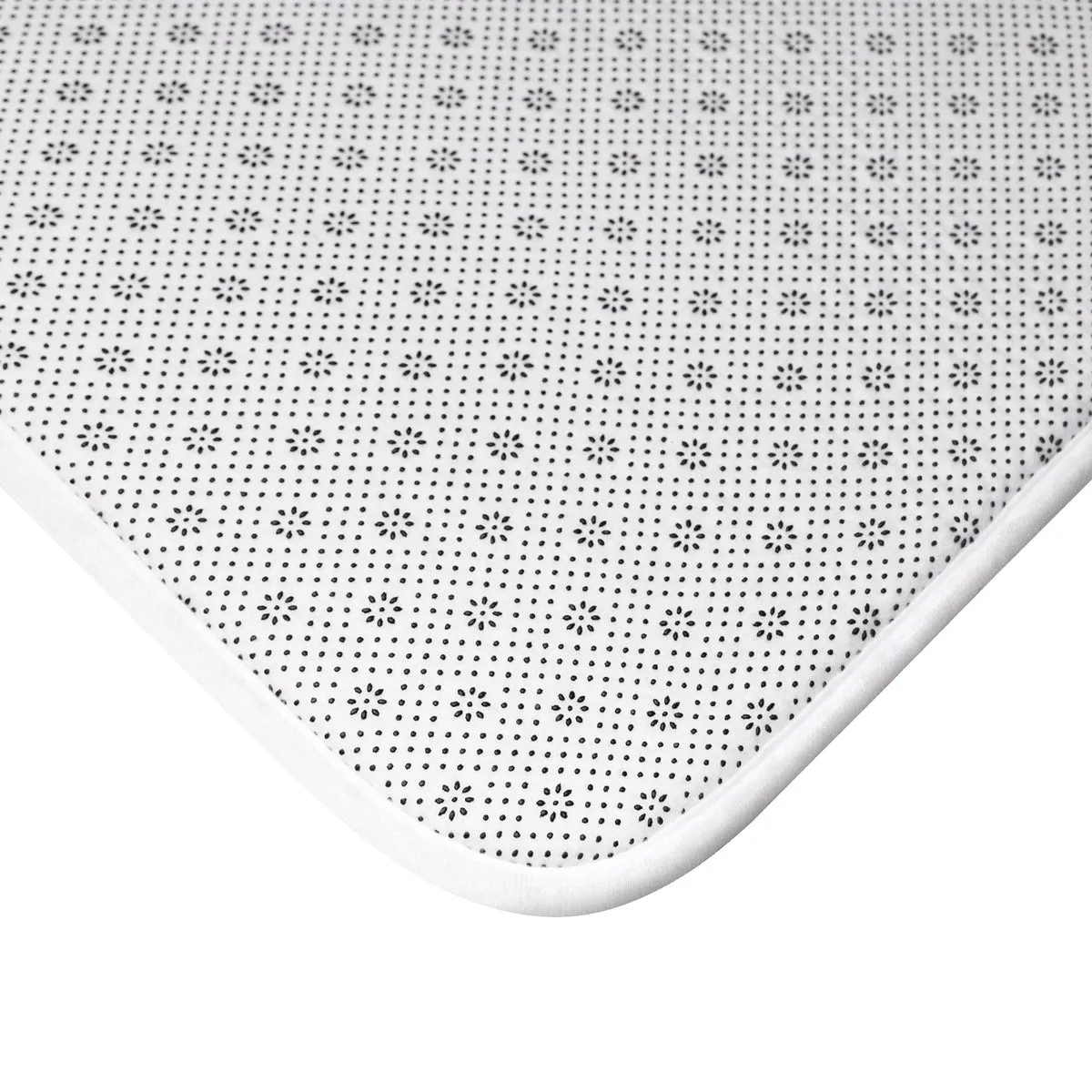 White Marble Print Bath Mat, 34"x21", 24"x17" Premium Microfiber Rug- Printed in USA
