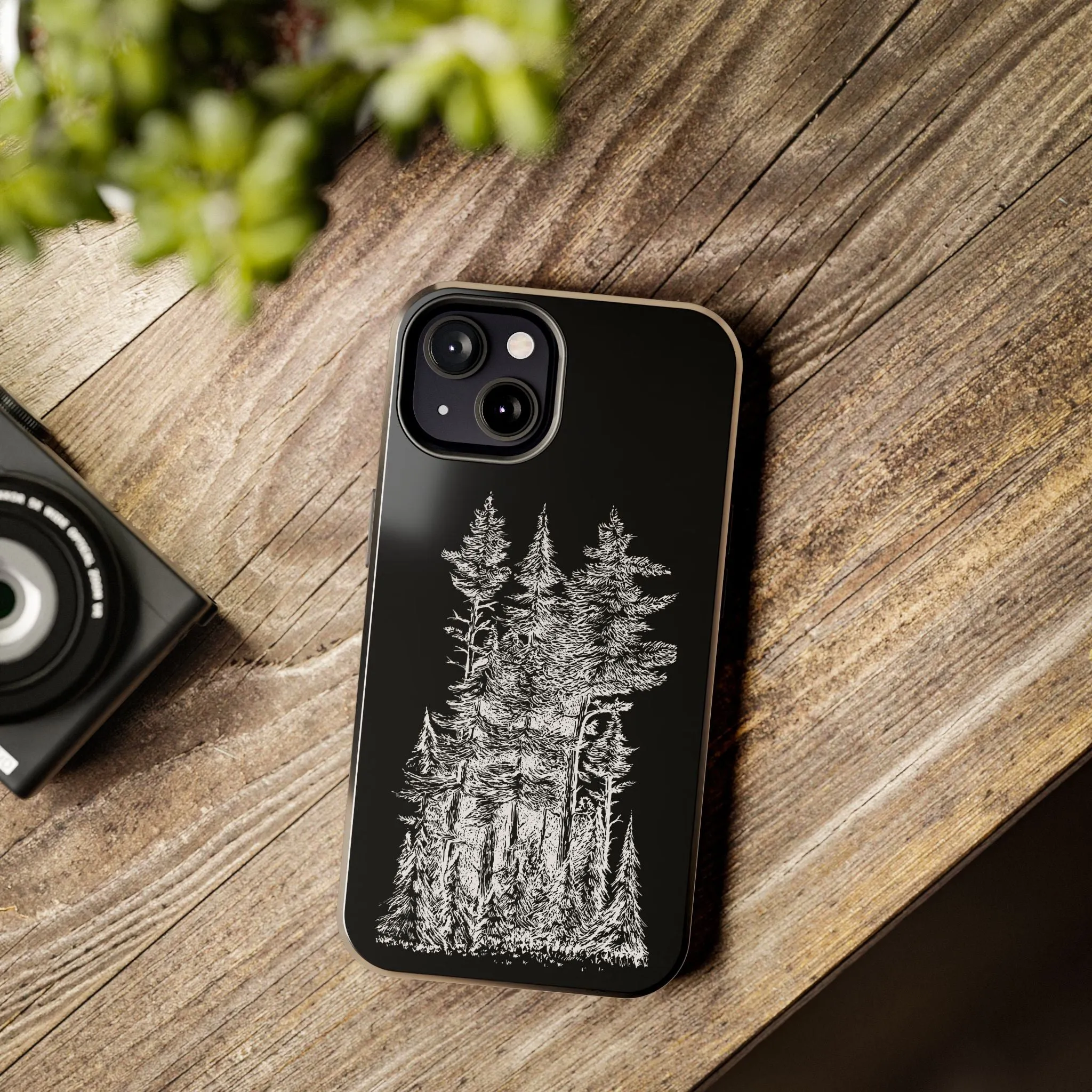 White Trees Forest Phone Case - Minimalist Nature-Inspired Design, Simple Woodland Art Cover for iPhone & Samsung