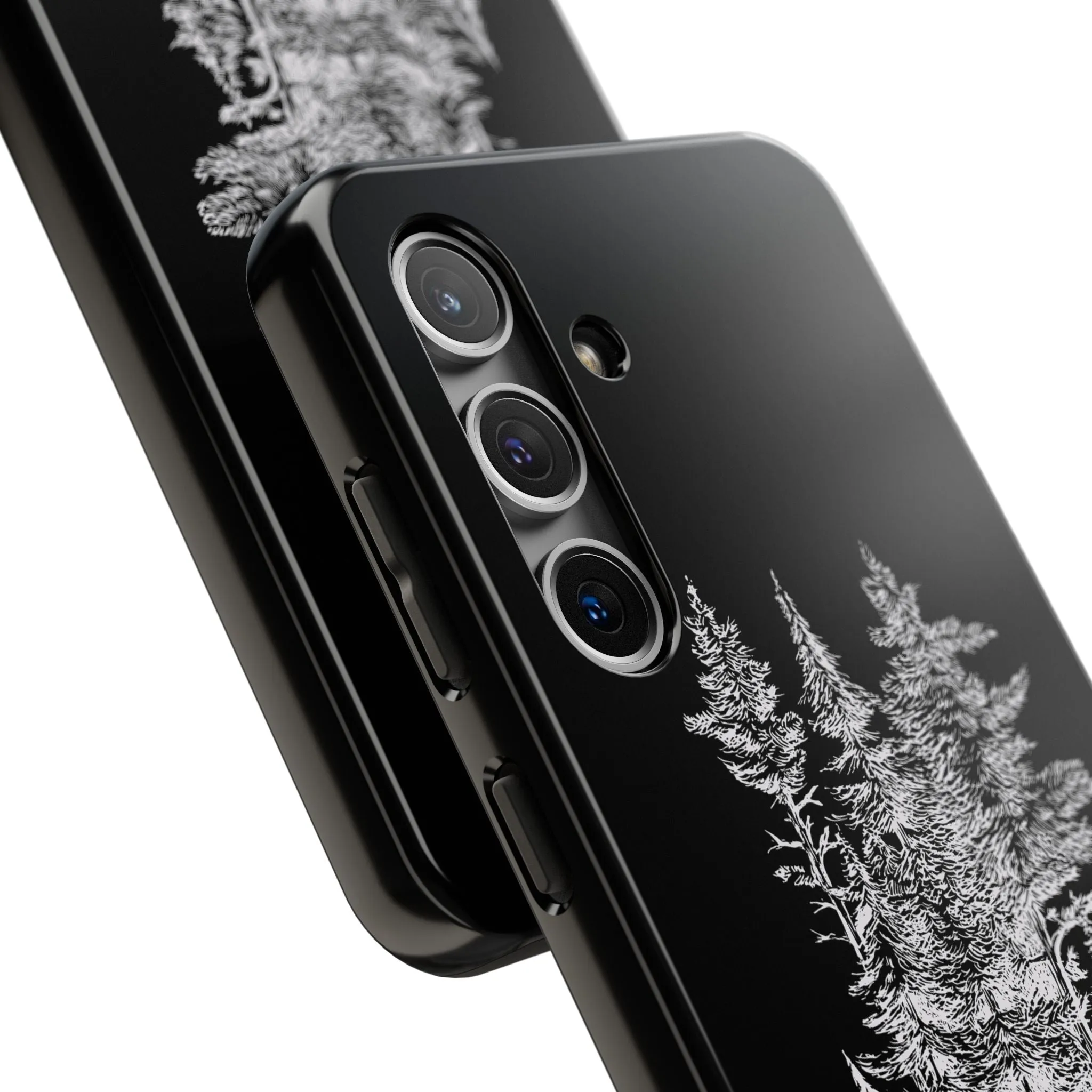 White Trees Forest Phone Case - Minimalist Nature-Inspired Design, Simple Woodland Art Cover for iPhone & Samsung