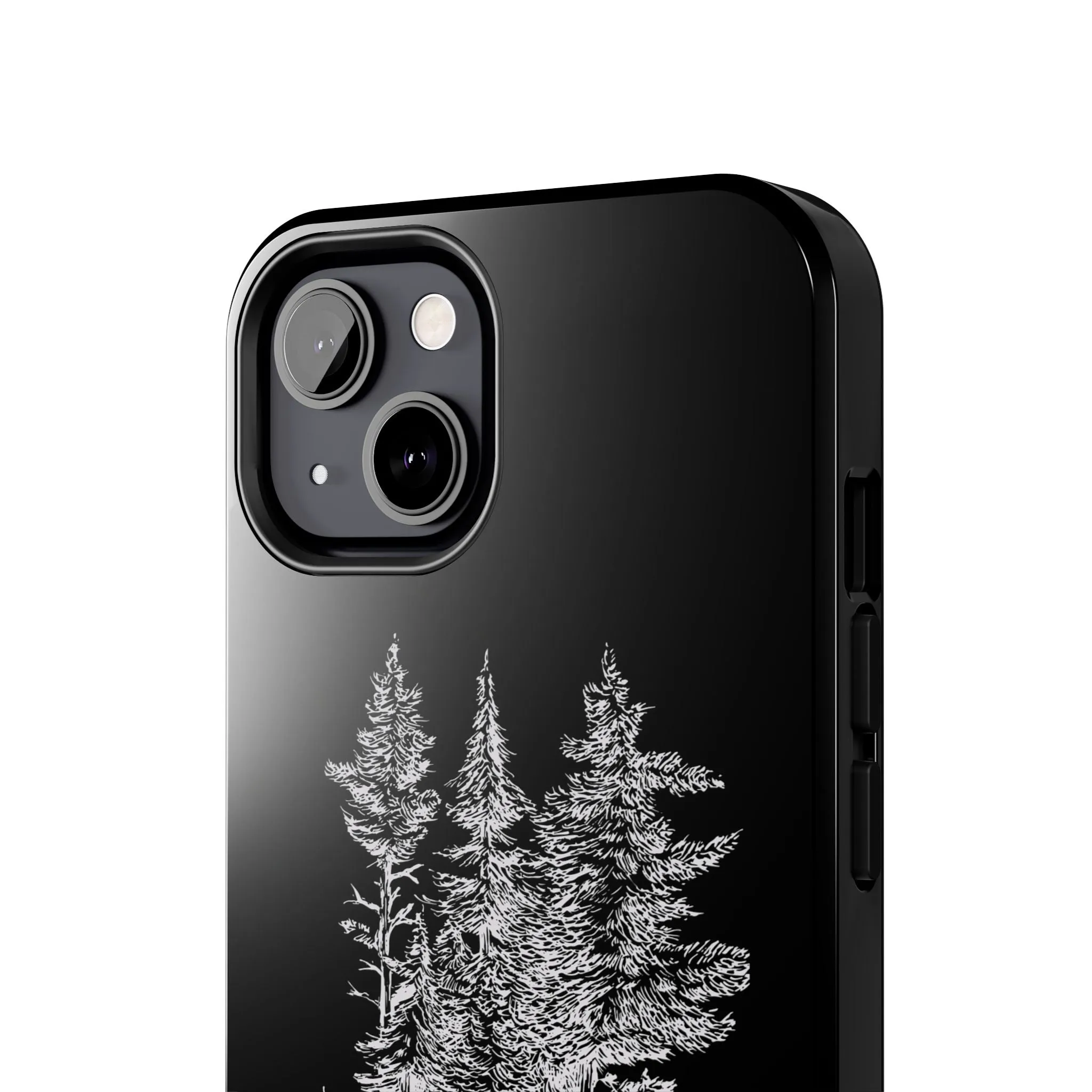 White Trees Forest Phone Case - Minimalist Nature-Inspired Design, Simple Woodland Art Cover for iPhone & Samsung