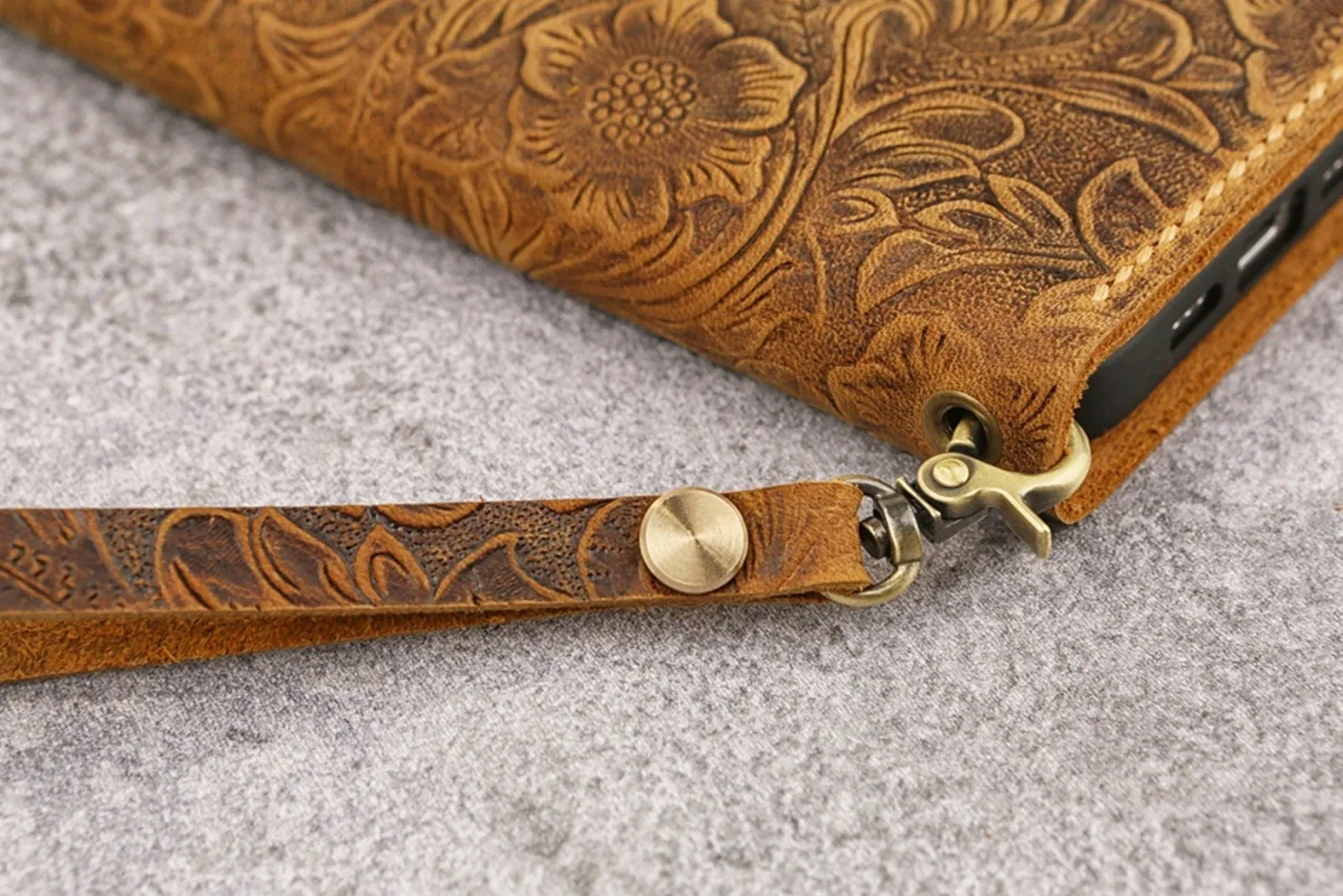 Women embossing leather iPhone 14 13 12 pro wallet case iPhone 13 12 mini wallet tooled leather iPhone X XS Max wallet case cover