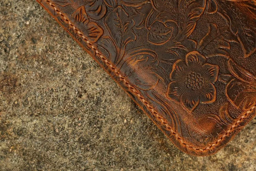 Women genuine embossing leather sleeve for iPhone 11 Pro Max / iPhone leather sleeve pouch case