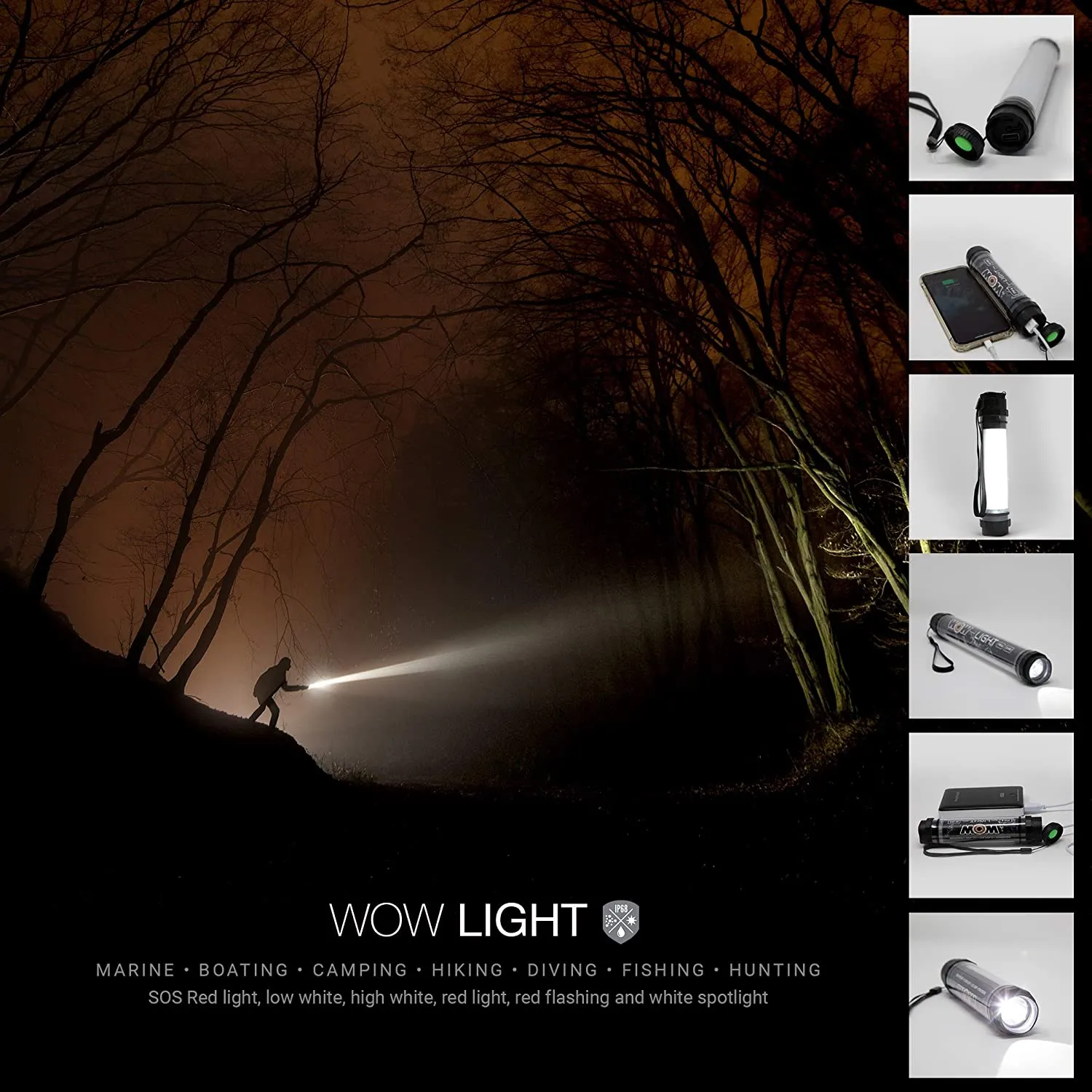 Wow Sports Waterproof Lantern & Flashlight (19-5180/5190)
