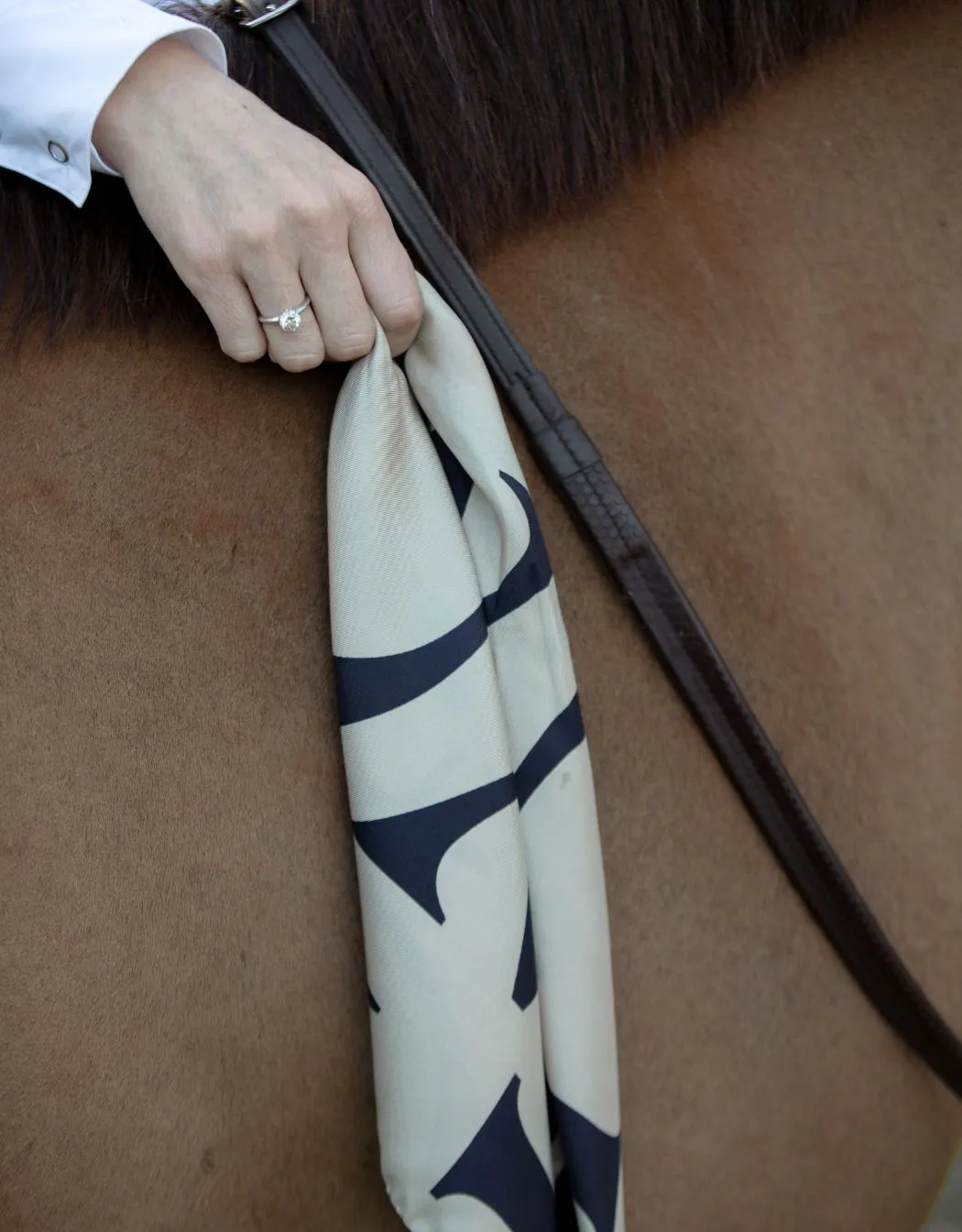 Yagya Monogram Silk Scarf Tan