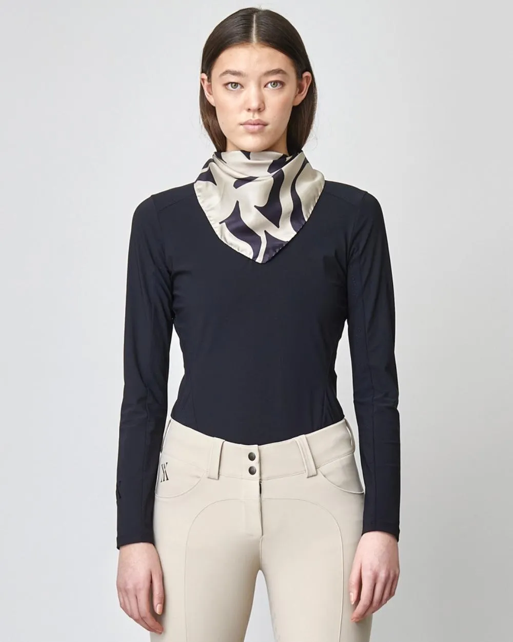 Yagya Monogram Silk Scarf Tan