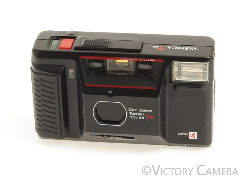 Yashica T AF Black 35mm Point & Shoot Camera w/ Zeiss 35mm f3.5 T* Lens