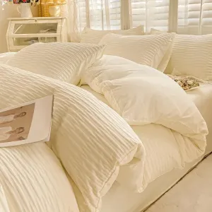 Yeknu Seersucker Fabric Bedding Set