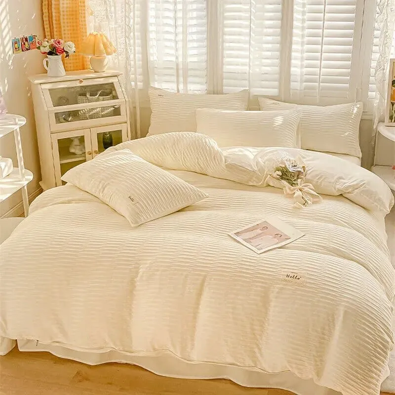 Yeknu Seersucker Fabric Bedding Set