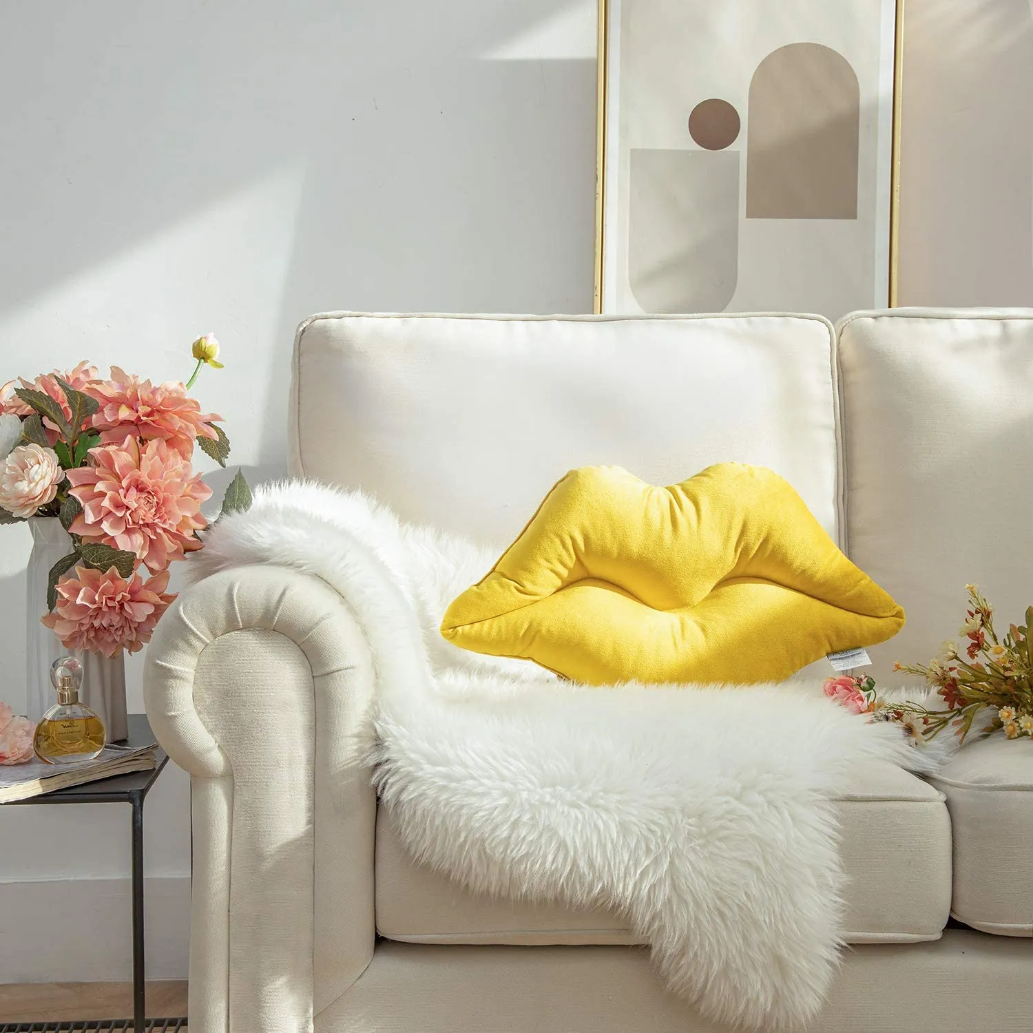 Yellow Lips Pillow