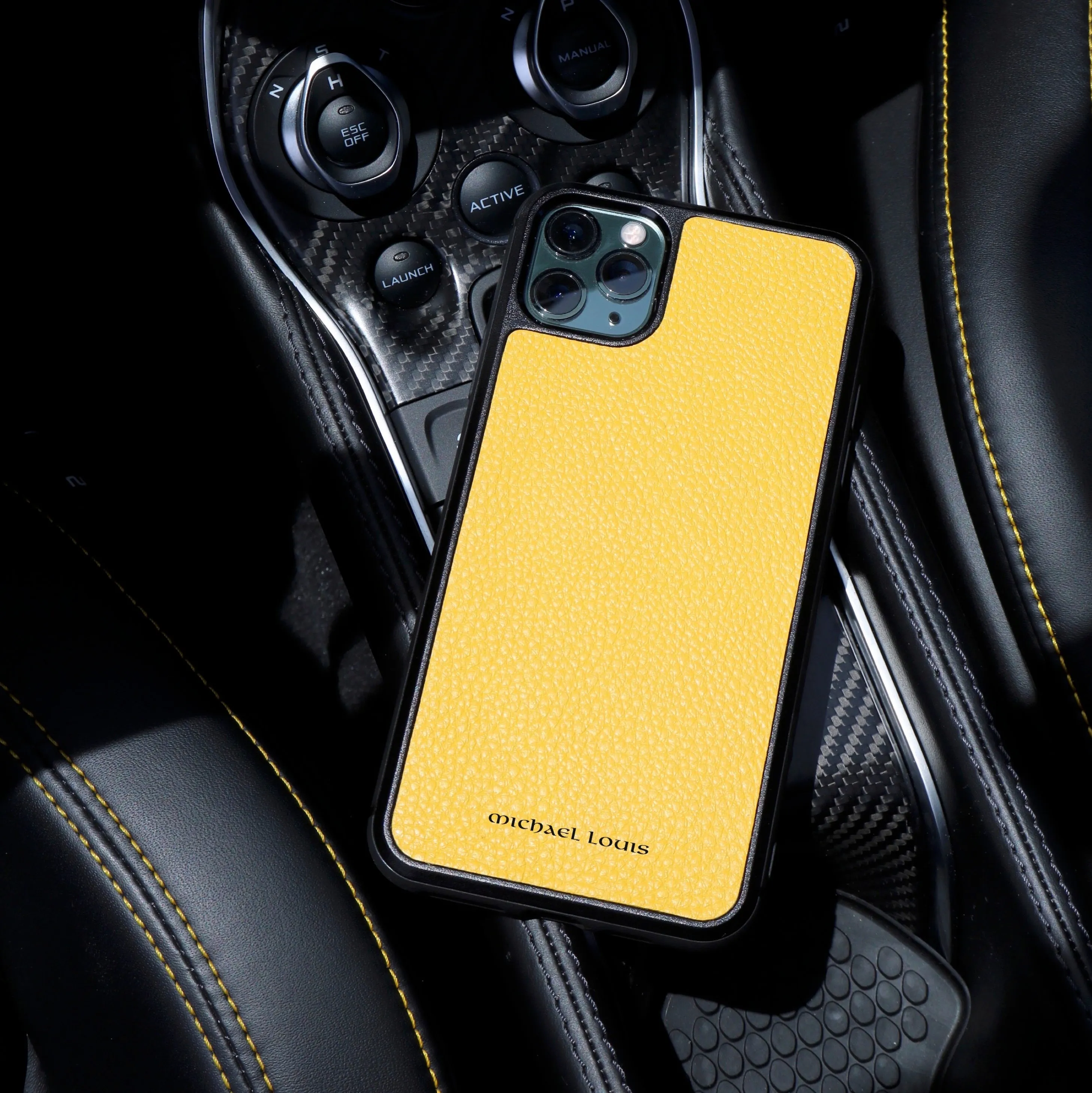 Yellow Pebbled Leather iPhone 11 Pro Case
