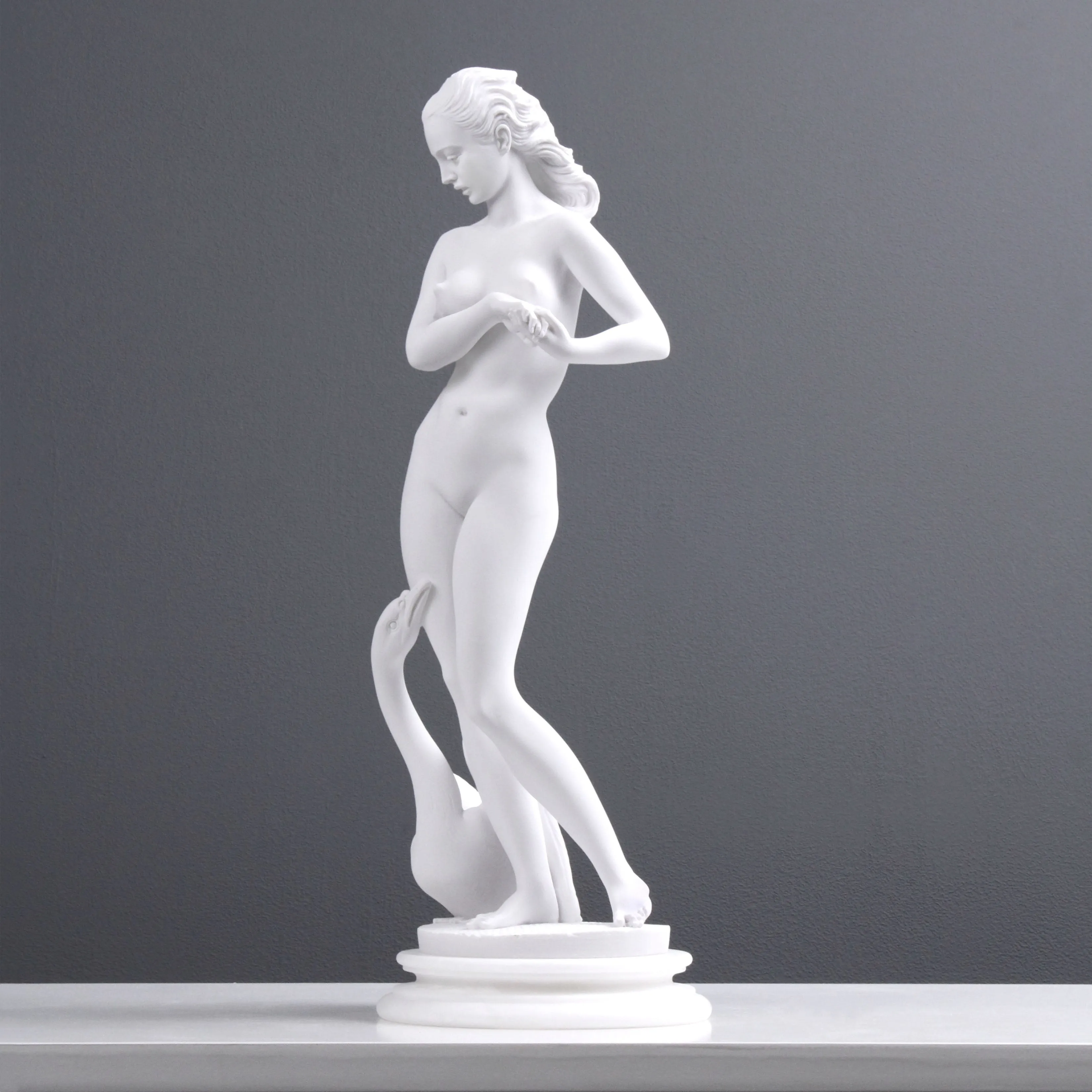 Young Lady with a Swan Statue