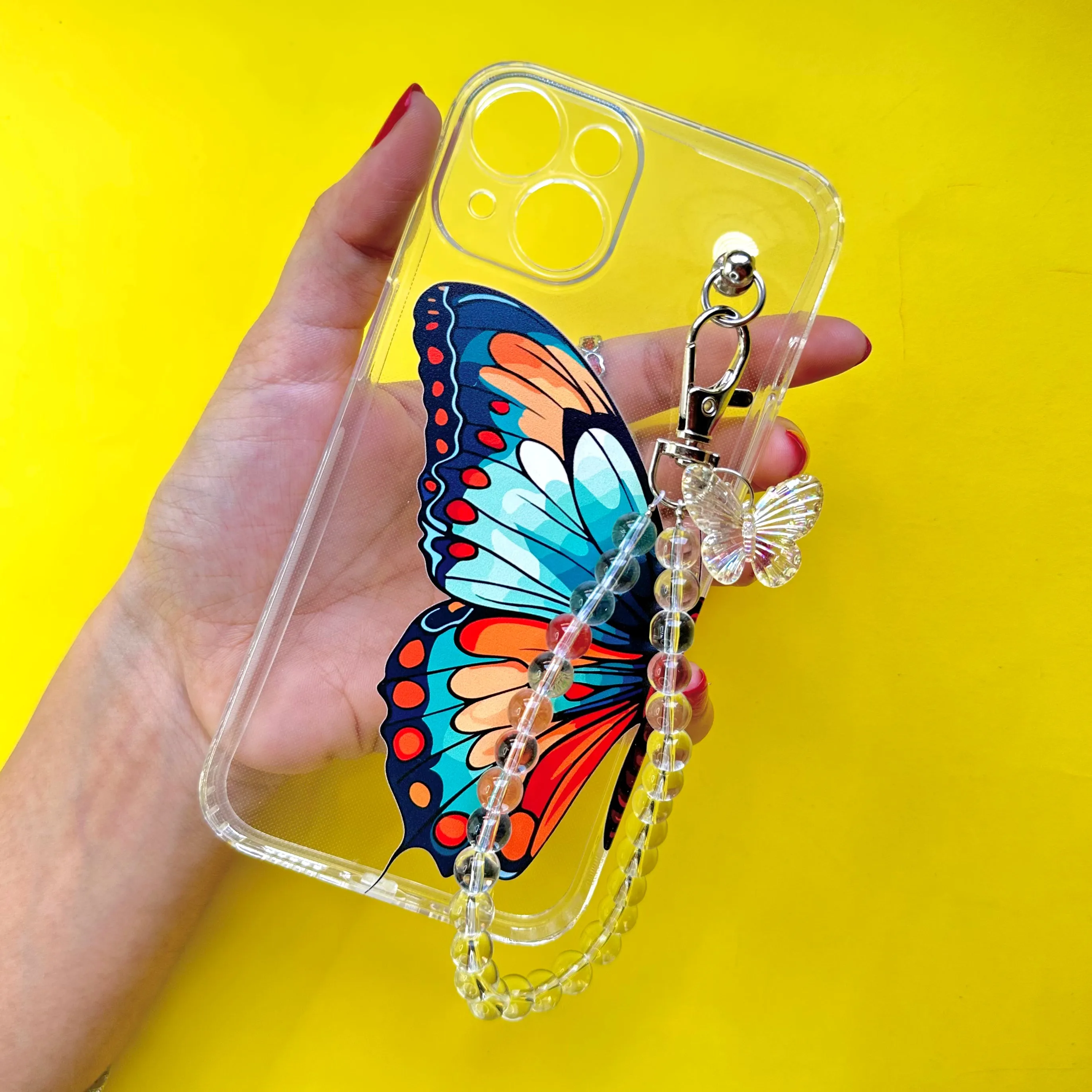 Zappy Transparent Pearlfly Fall Chain Phone Cover