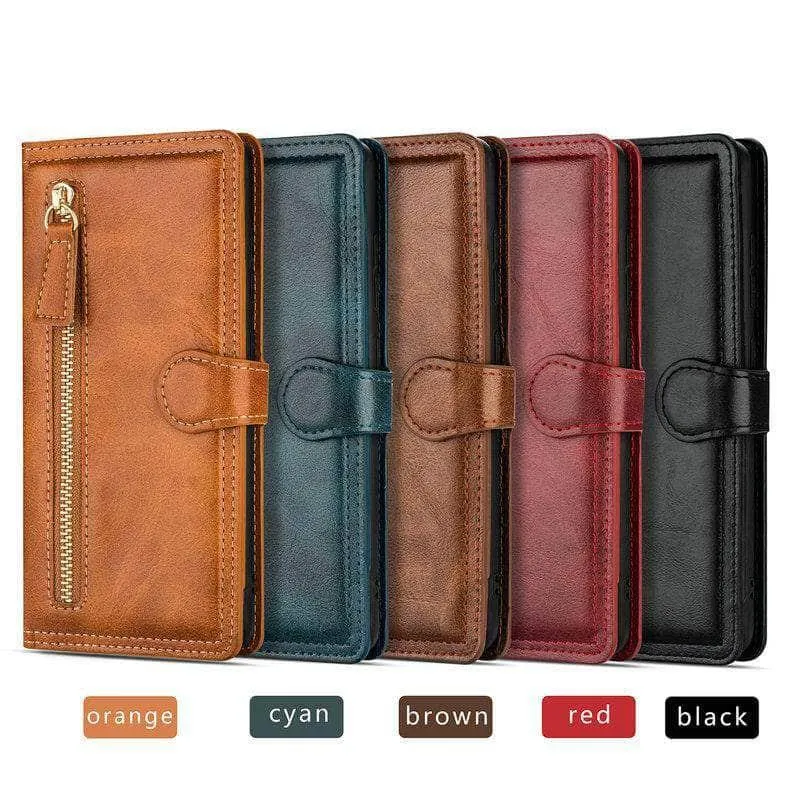 Zipper Leather Card Slot Flip Galaxy S21 Case