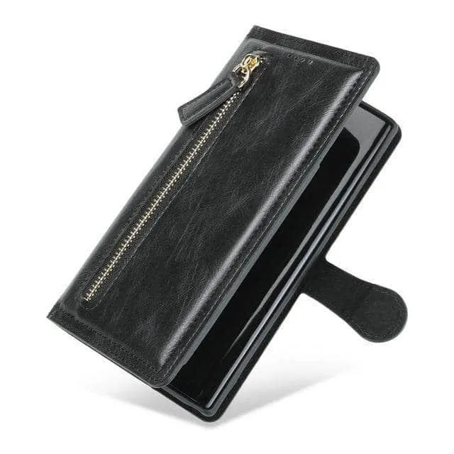 Zipper Leather Card Slot Flip Galaxy S21 Case