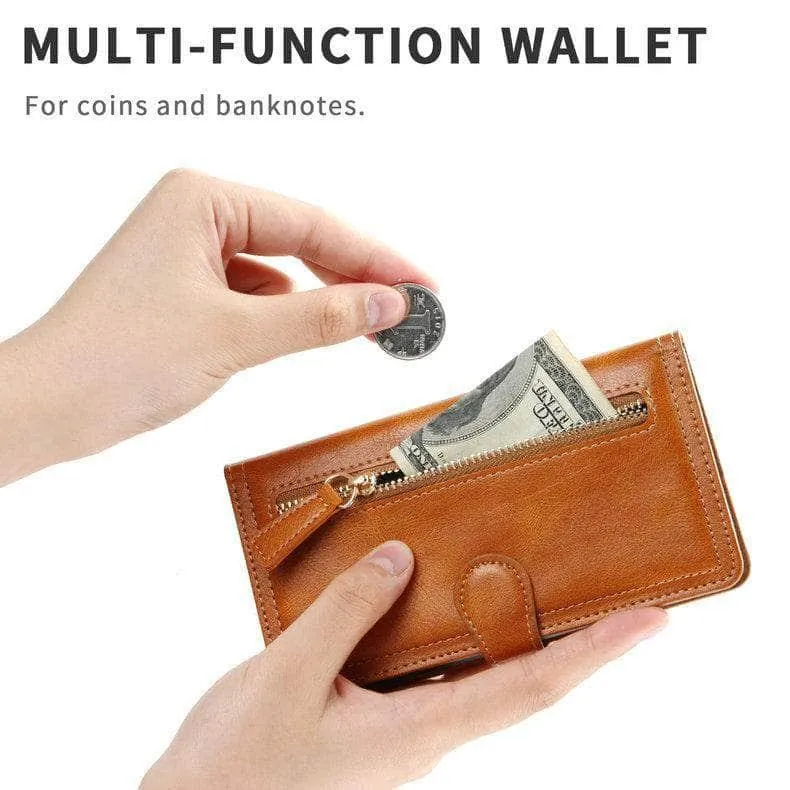 Zipper Leather Card Slot Flip Galaxy S21 Case