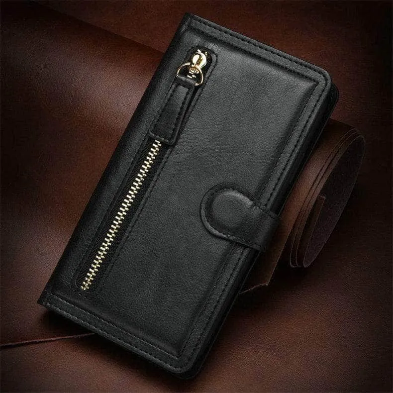 Zipper Leather Card Slot Flip Galaxy S21 Case