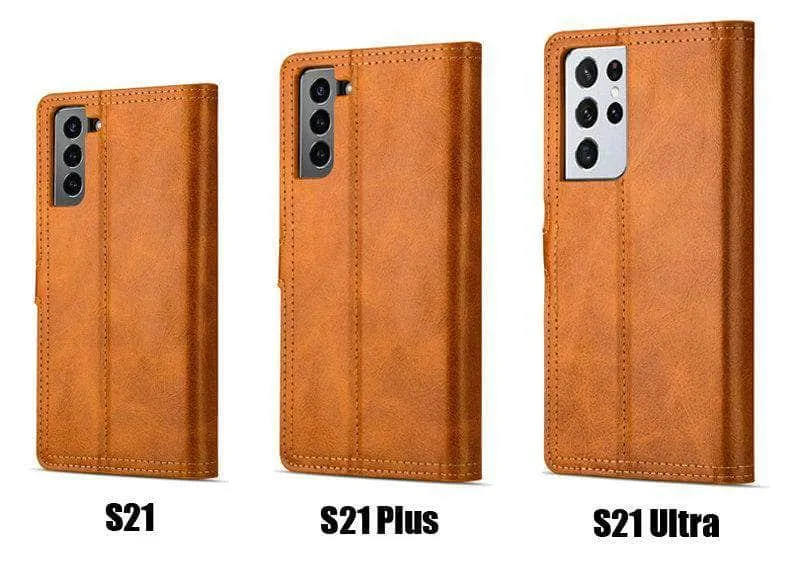 Zipper Leather Card Slot Flip Galaxy S21 Case