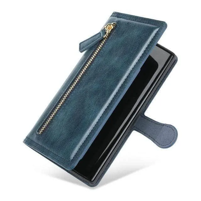 Zipper Leather Card Slot Flip Galaxy S21 Case