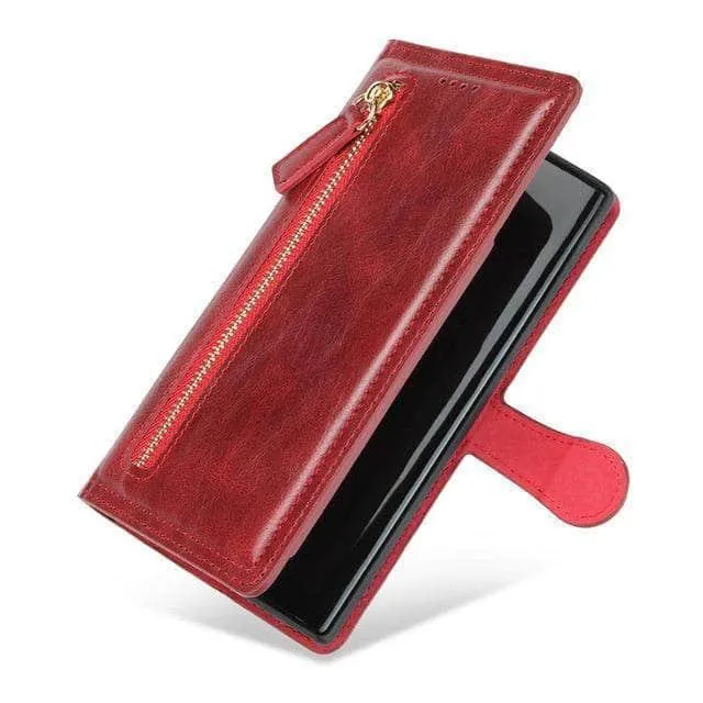 Zipper Leather Card Slot Flip Galaxy S21 Case