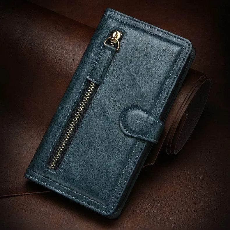 Zipper Leather Card Slot Flip Galaxy S21 Case