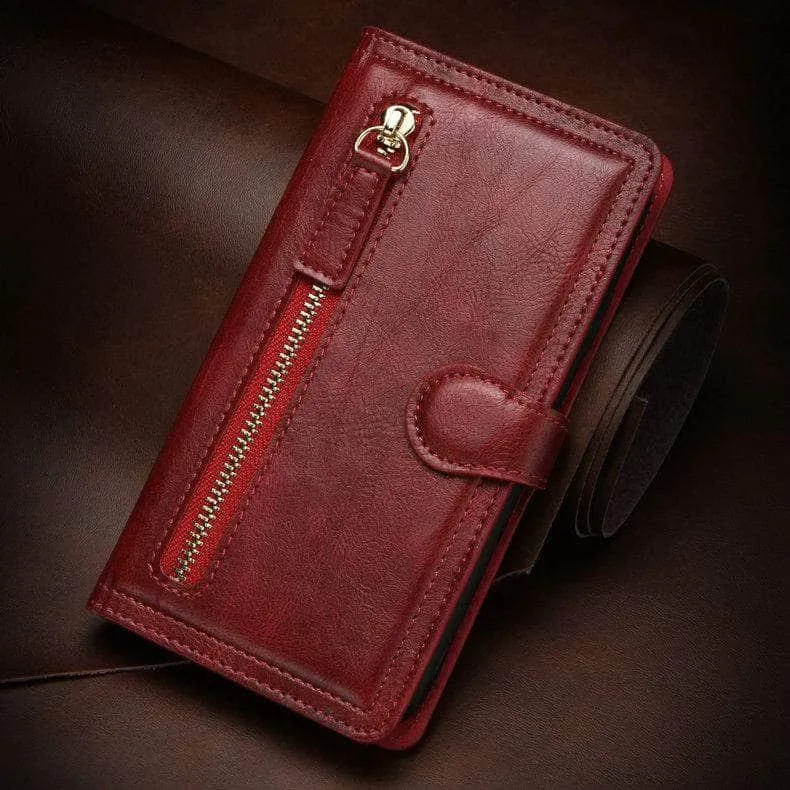 Zipper Leather Card Slot Flip Galaxy S21 Case