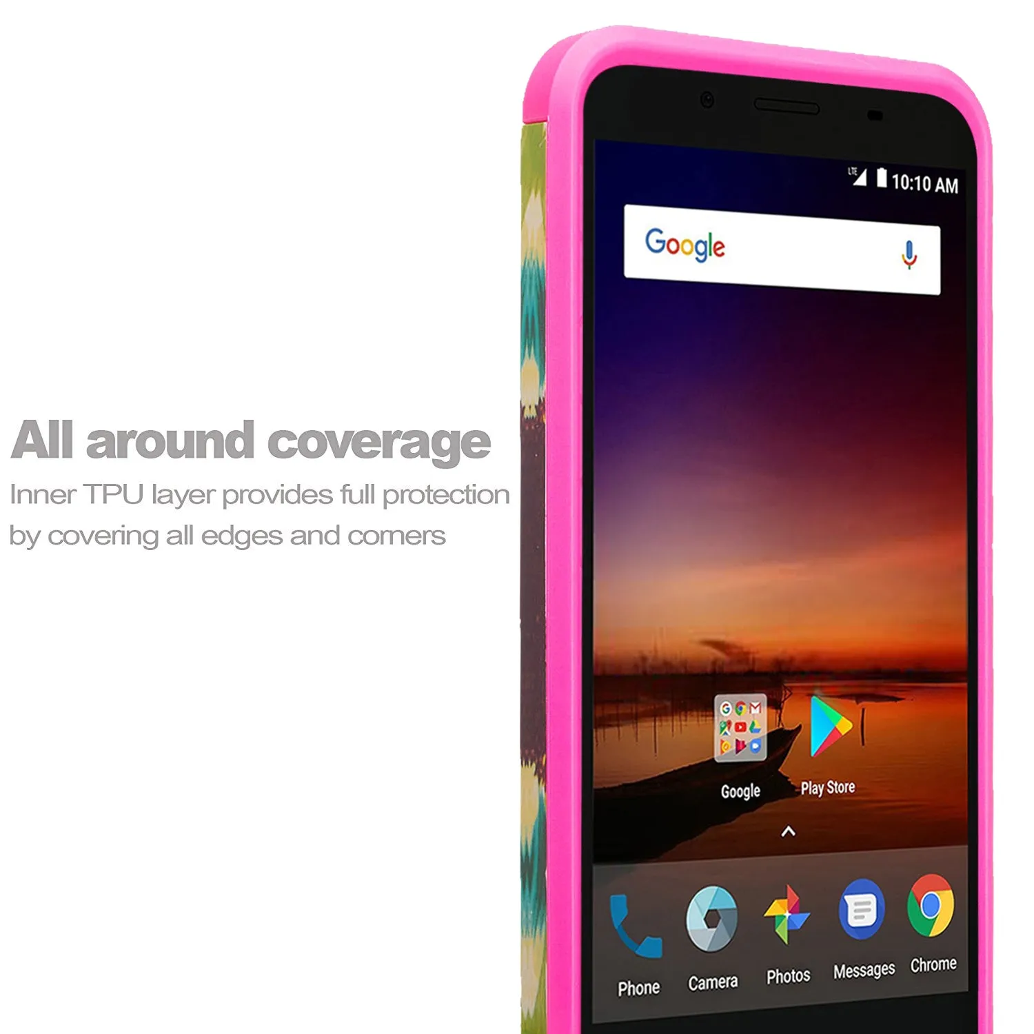 ZTE Tempo X Case, Tempo Go, Blade Vantage, Avid 4, ZFive C, ZFive G, N9137, Z557BL, Z558VL, Slim Dual Layer Hybrid Shockproof Protective Cover - Vivid Sunflower