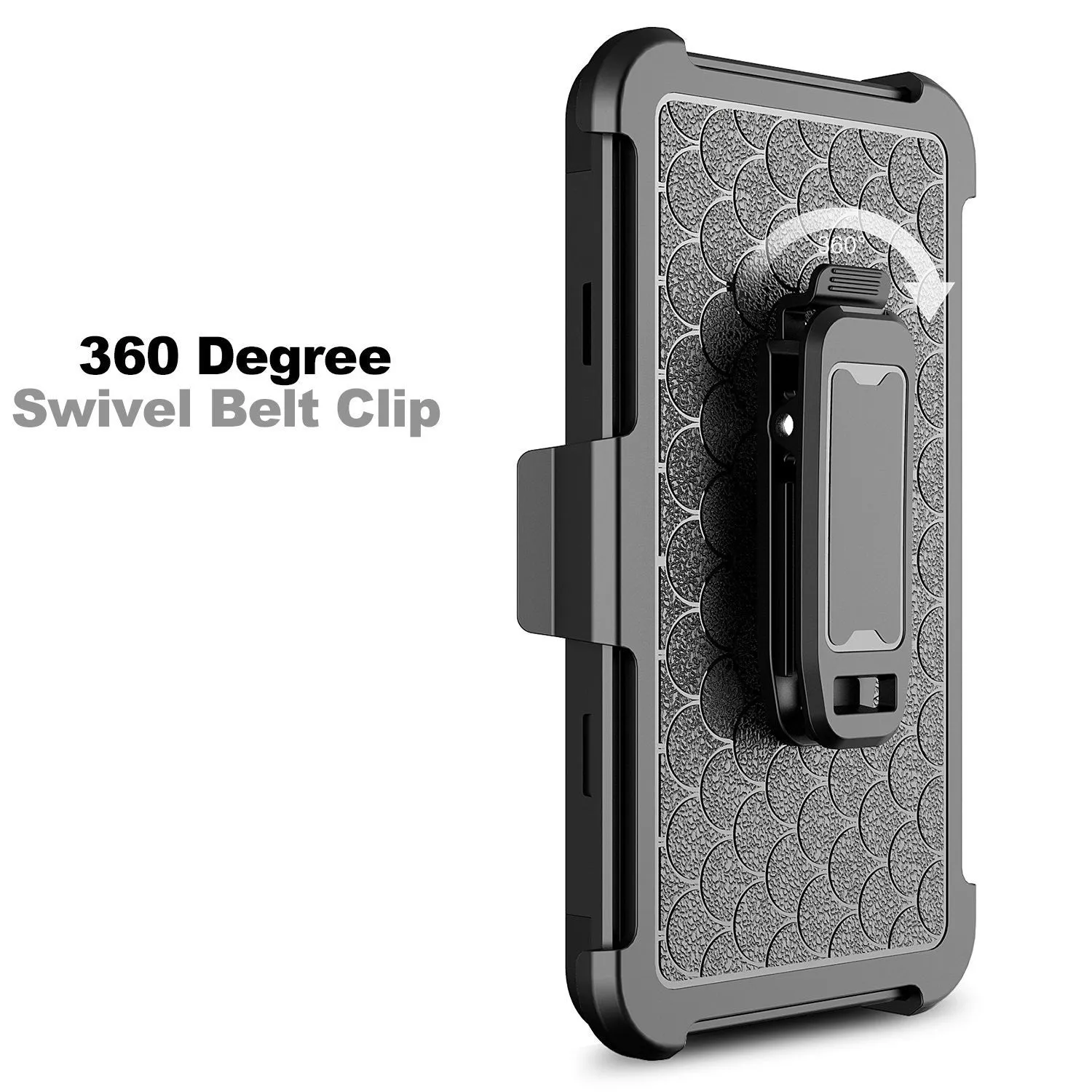 ZTE ZMax Pro Case, Blade X Max, ZTE Grand X Max 2 Case, ZTE Carry, ZTE Imperial Max / ZTE Max Duo LTE Heavy Duty[Built-in Kickstand] Rotating Swivel Clip Holster Case / Rugged Triple Layer Protection - Gold